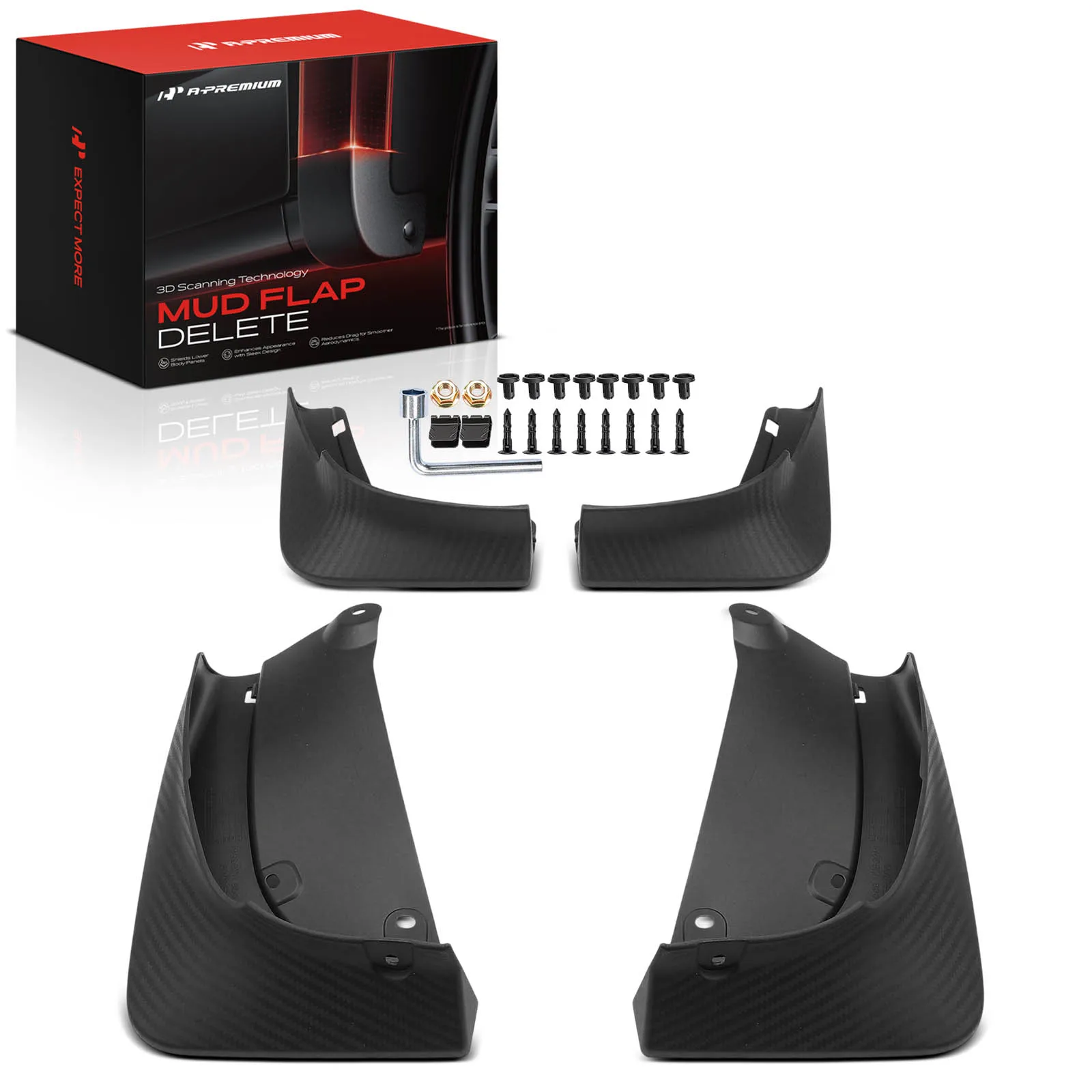 A-Premium 4Pcs Front & Rear Splash Guards Mud Flaps for Tesla Model Y 2025