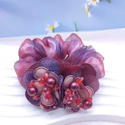Bow Hair Fantaisie Tie  Elastic Hair Bands  Yarn Silk Flower  Headdress Elastique Cheveux Fille for Hair Accessories Woman