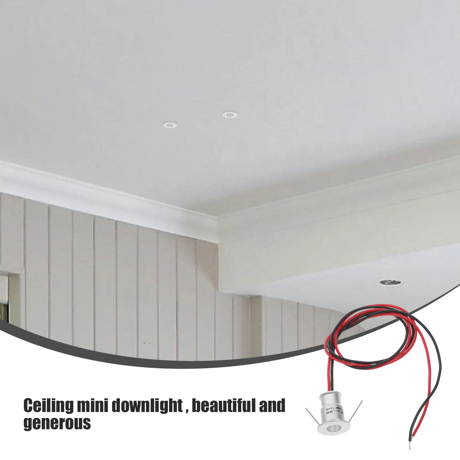 2Pcs Mini LED Embedded Cabinet Light DC12V 1W Low Voltage Thumb Sized Recessed Downlight for Kitchen Closets Display Cases