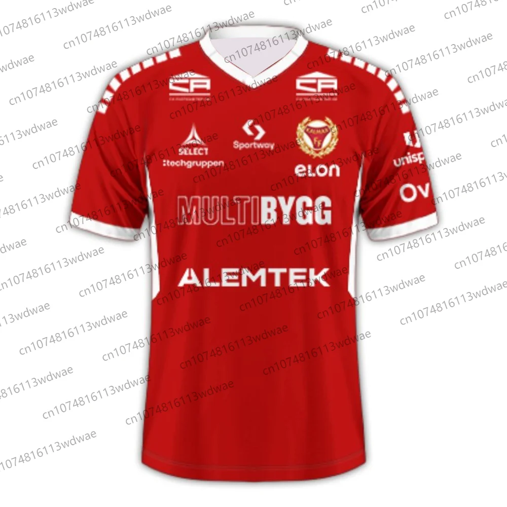 

T-shirt For Men Summer Sweden Football Short sleeve T-shirt 3D Print Kalmar FF Kit Fotboll Jersey Kit 25-26 Home Jersey Kit