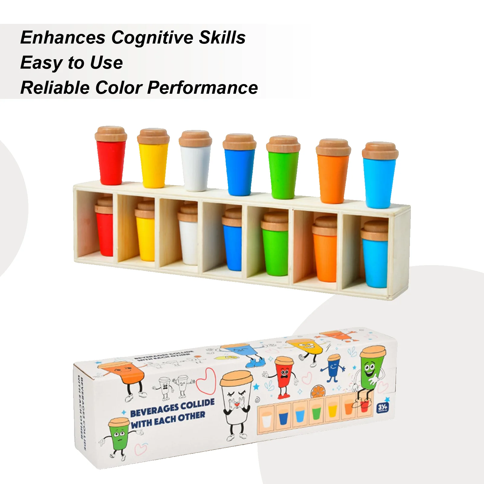 

Toddler Matching Game Color Match Bottle Game Memory Educational Learning Toy Board For Kids Family Boys Girls Children Adults