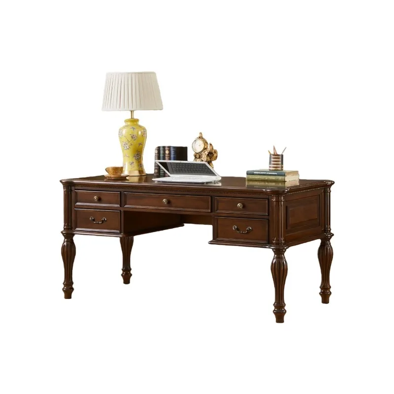 American retro style solid wood desk bedroom household computer table student study table writing table study workbench