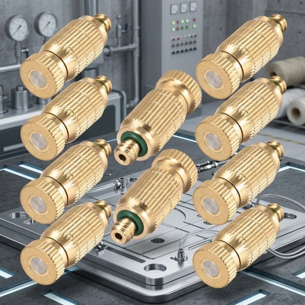 Brass Atomizing Nozzles 10 Pack 0.012 Orifice for High Pressure Misting Systems Patios Gardens Recreation Areas