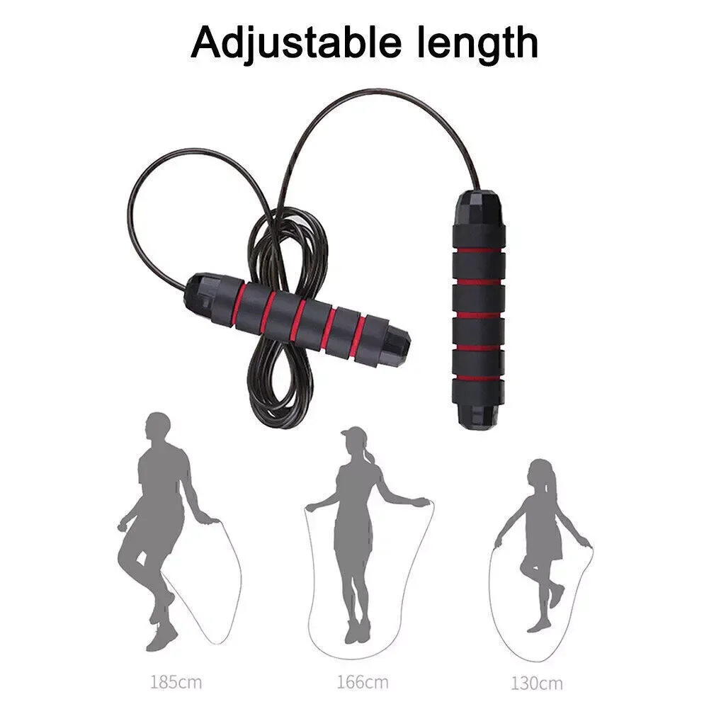 1pcs Adjustable Steel Wire Skipping Rope Ball Bearing Design Foam Handle Jump Rope Fitness Sport Training Sports Accessories