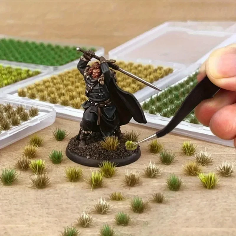 32pcs Miniature Grass Tufts DIY Modeling Grass 10mm Wargaming Weeds for HO OO N Scale Railway Train Layout/Base Kits/Landscape