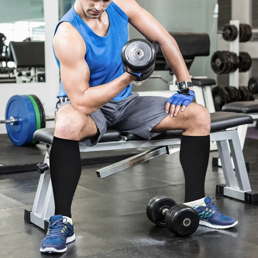 

4 пары компрессионных носков для бега для мужчин и женщин, высокоэластичные поддерживающие носки, противоскользящие, для фитнеса, спорта, восстановления, повседневной носки