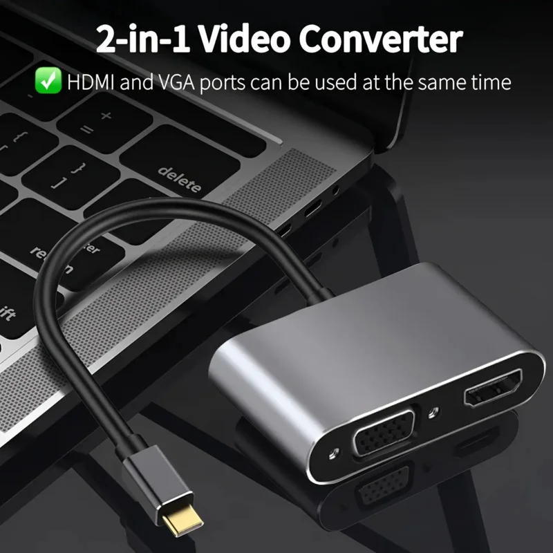 1PC niutoubird Type C Turn HDTV + VGA Adapter Converter Computer Video Signal Transmitter