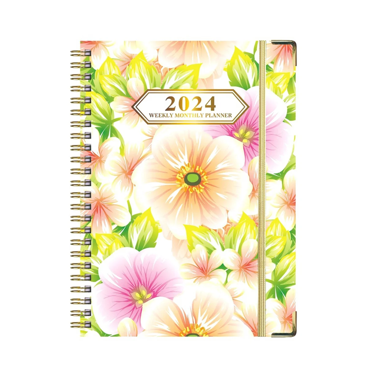 2024 Planner, 12-Month Weekly Monthly Planner From JAN.to DEC.2024, 8.5x6.2Inch, Spiral Planner Notebook with Stickers