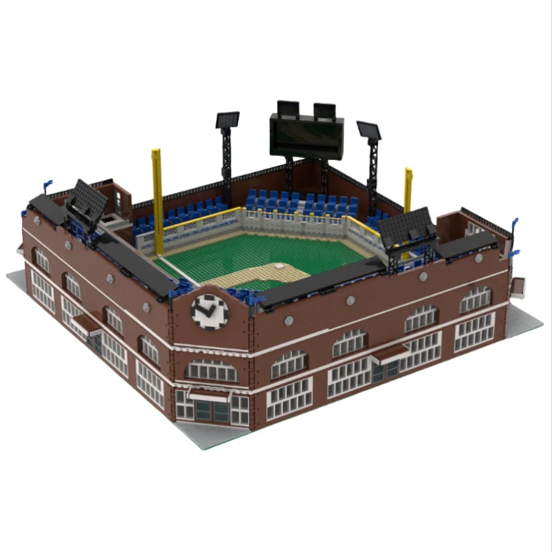 Scène d'architecture urbaine MOC, stade de baseball modulaire, assemblage technologique, nuits de construction, modèle de puzzle, jouet cadeau, 7313 pièces