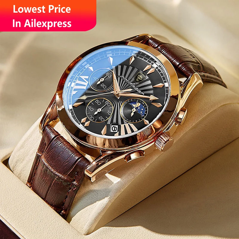 POEDAGAR Sport Brand Men\'s Watch Business Luxury Stainless Steel Luminous Men Wristwatches Quartz Rose Gold Waterproof Man Clock