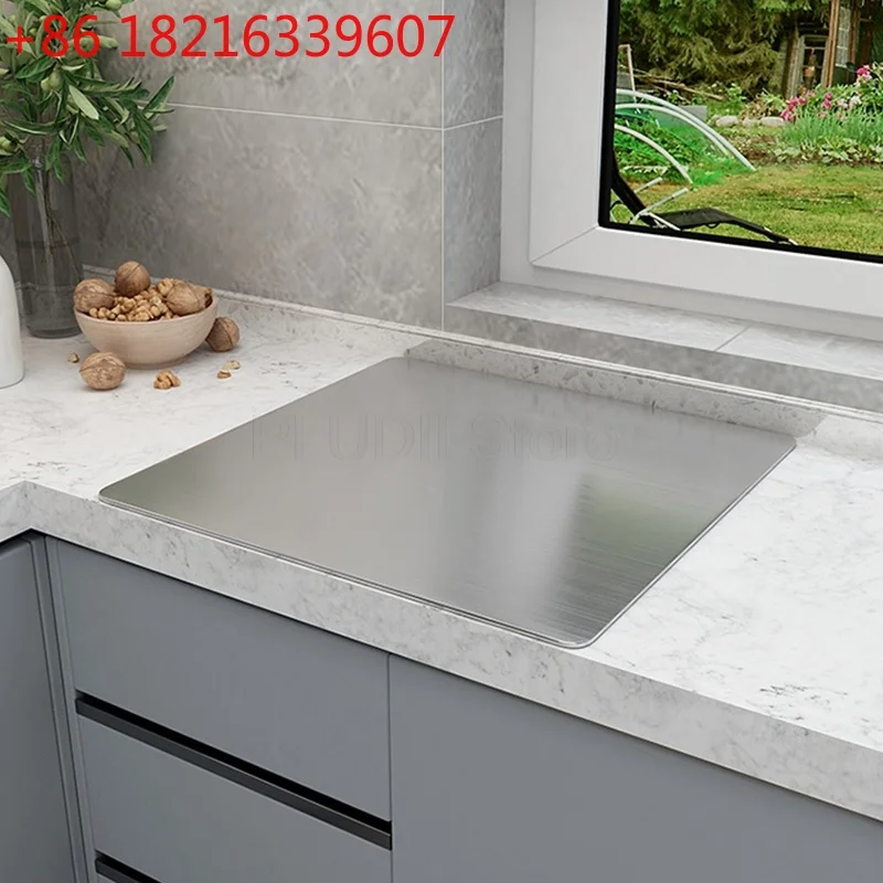 YAO 316 Stainless Steel Chopping Board Anti Bacterial Panel Rolling Dough Board Chopping Thickened Large Pastry Mat Kitchen Bake
