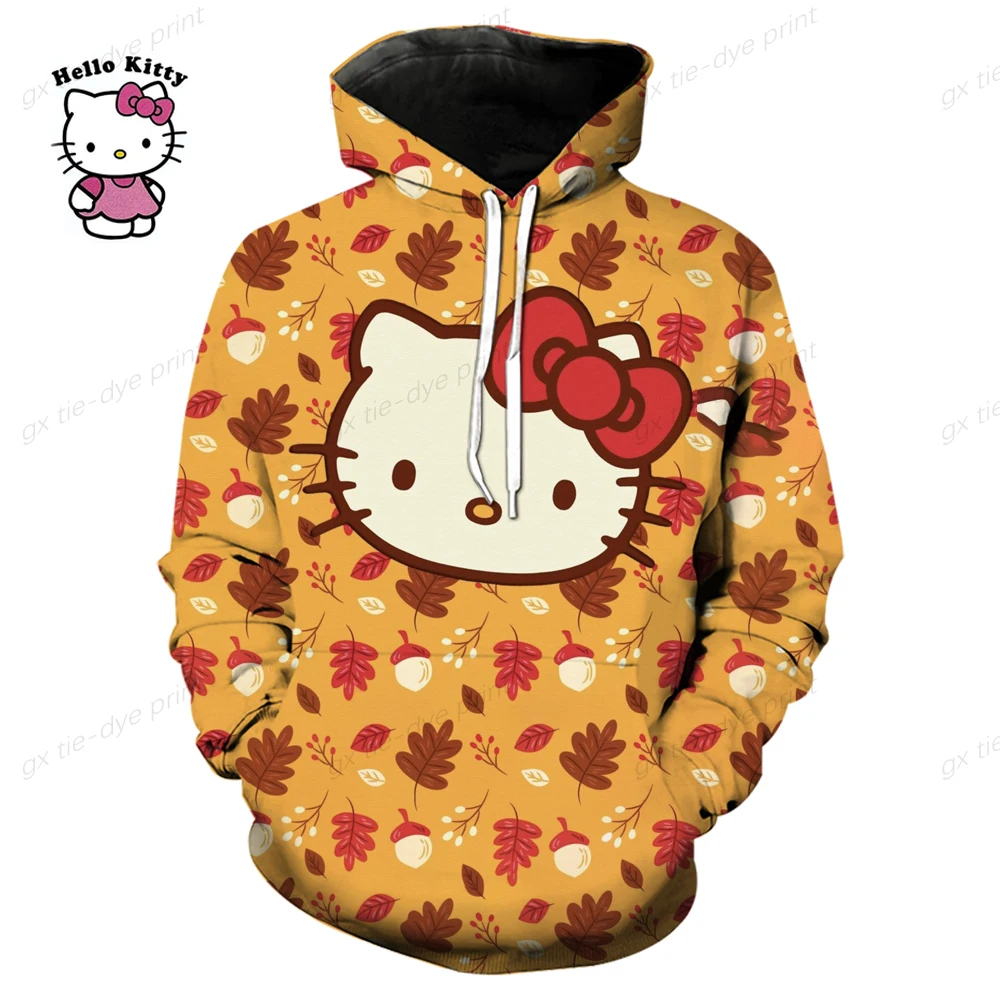 Hello Kitty Hoodie Cute Mouse Ears Personalized Hello Kitty 3D Hoodie Cute Fan Lover All Over Print Unisex Hoodie Hot Sale