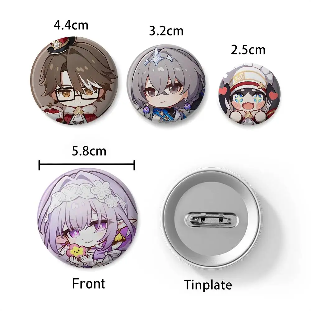 لعبة هونكاي إمباكت شارات لطيفة مستديرة رائعة شارة دبابيس دبابيس إبداعية للملابس قبعة ظهره إكسسوارات الهدايا