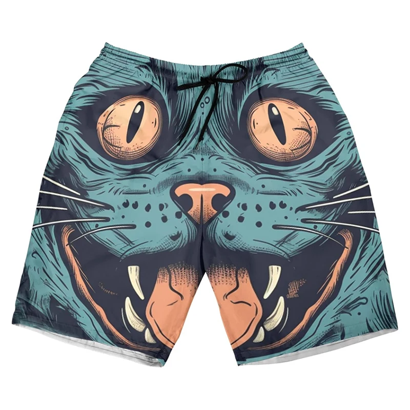 Lustige Strandshorts mit Tiermotiv für Herren, Digitaldruck, Sport-Badehose, Straßenspaß, süßer Hund, Hai-Grafik, 2025, Sommer-Boardshorts