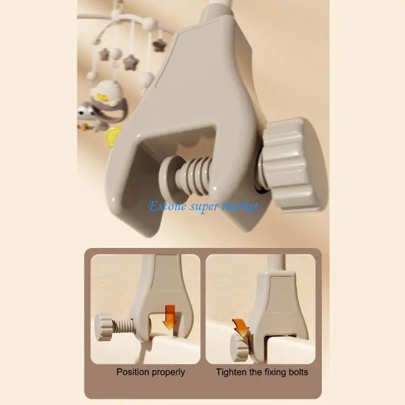 090B Baby Developmental Toy Musical Rotating Mobile Remote Light Bedside Songs