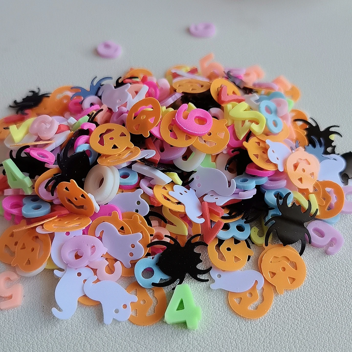 Mixed Halloween Ghost Pumpkin Slices Polymer Clay Sprinkles for Slime Crafts DIY Tiny Cute Plastic Klei Accessories