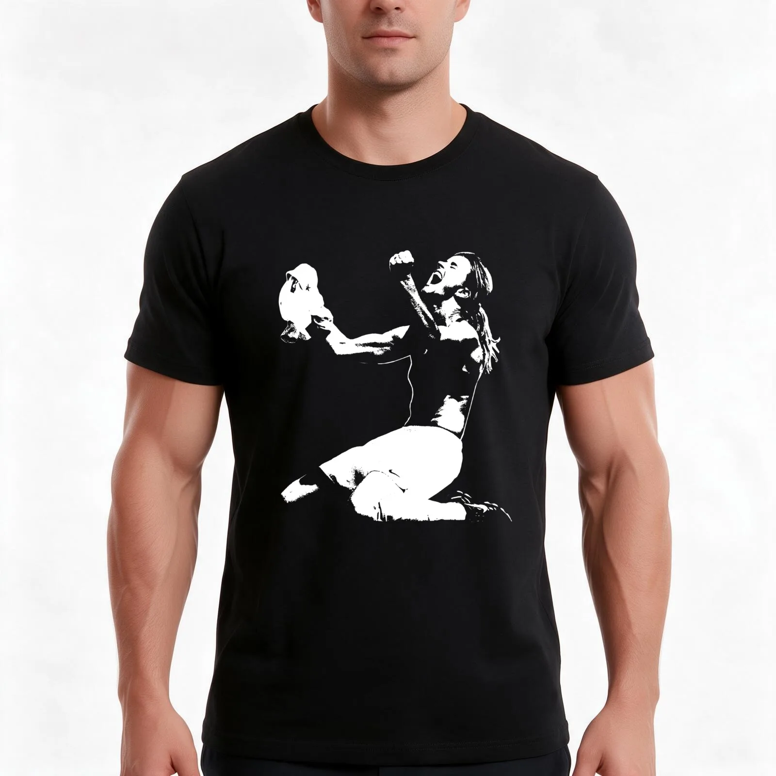 Brandi Chastain - Victory Pose - The White Stencil T-Shirt, Summer Casual Cotton Tee, Oversized Streetwear Tops, 100% Cotton
