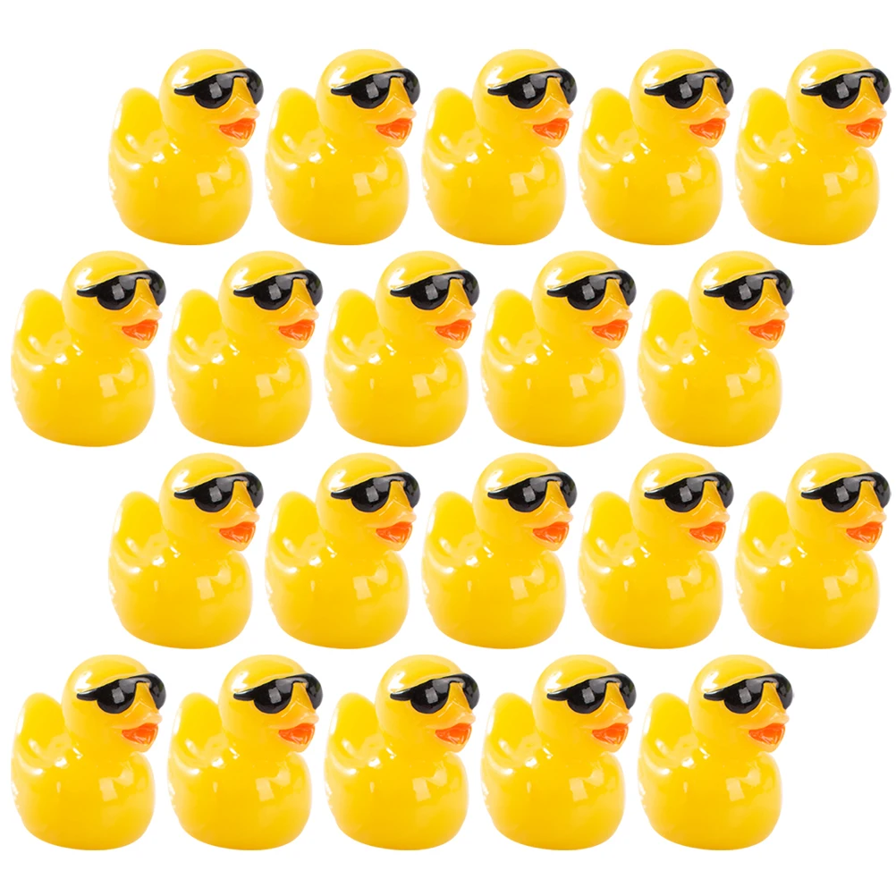 

20Pcs Mini Duck Resins with Glasses Decorative Figurines Garden Statue Yard Ornament for Outdoor Patio Decoration