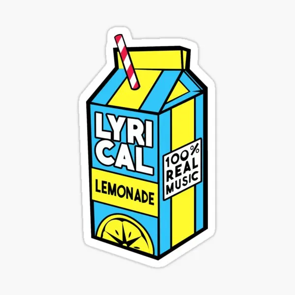 Lyricical Lemonade Logo  5PCS Stickers for Print Home Decor  Room Kid Decorations Bumper Wall Luggage Cartoon Living Room Art