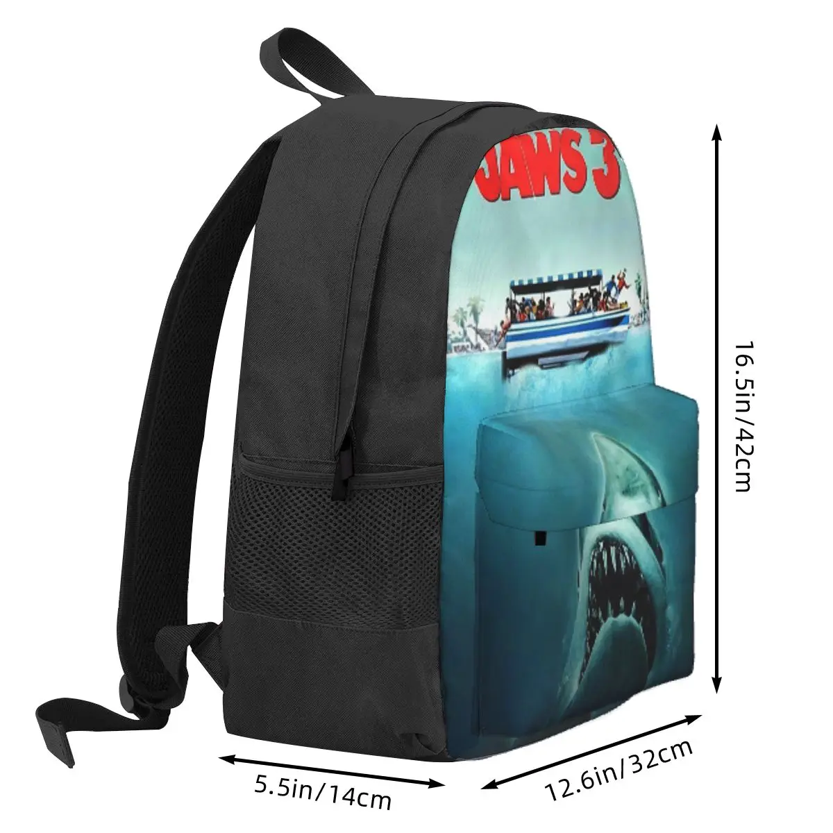Jaws Horror Movie Backpack Daypack Large Capacity Boys Girls BookBag School Bag Shoulder Bags for Men Women