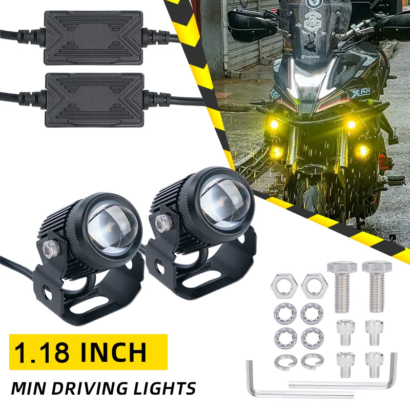 

Senlo Auxiliary Lens Dual Color Universal 12V Power 6000K Bulbs Waterproof Mini LED Fog Lights suit for Motorcycle Accessories