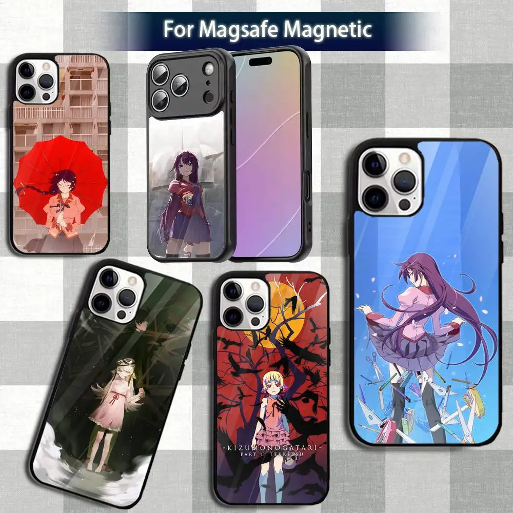 

Anime M-MonogatariS Series Phone Case For iPhone 13,12,15,17,11,16,14,Pro,Max,Plus,Mini,Magsafe,Magnetic Wireless Charging Case