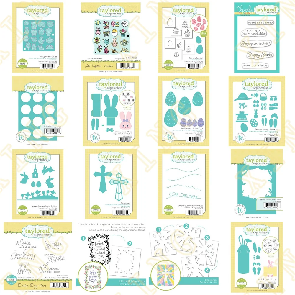 

Easter Egg Bunny New Metal Cutting Dies Stamps Stencil for 2023 Scrapbook Diary Decoration Embossing Template Diy Greeting Card