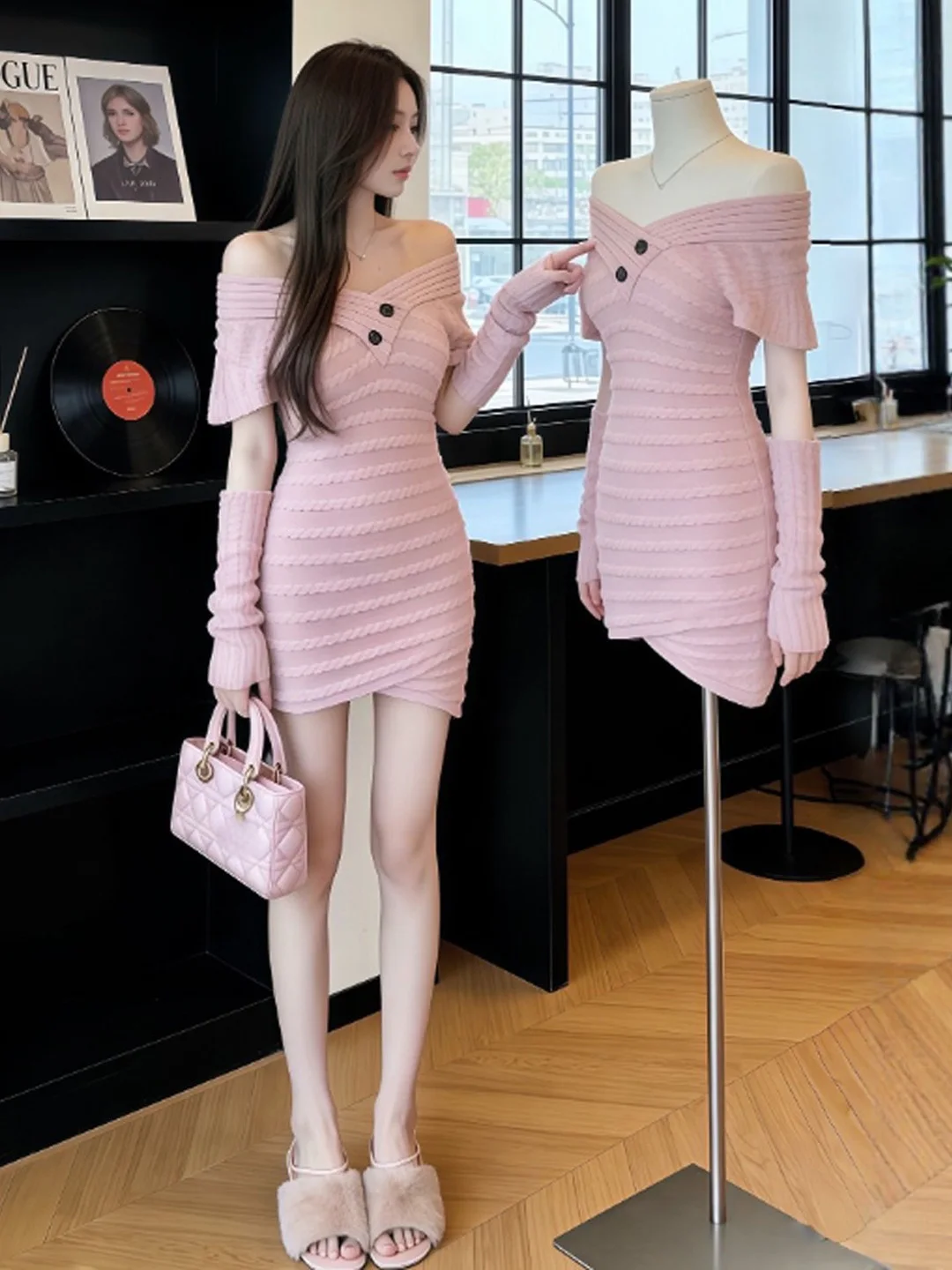 

Сексуальное трикотажное платье на одно плечо или облегающее платье-боди с высокой талией из хлопка для молодых женщин, весенняя коллекция Pure Desire