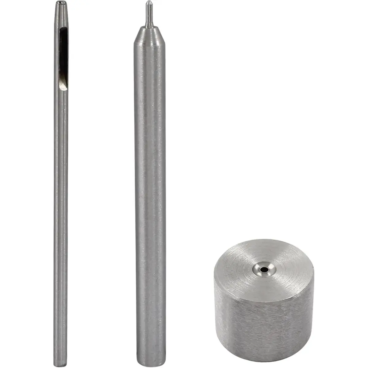 HITL Eyelet Hole Punch Die Tool, 2mm Grommet Setter Hollow Punch (Includes Base & Ram) for Leather Craft Fabric Curtain DIY