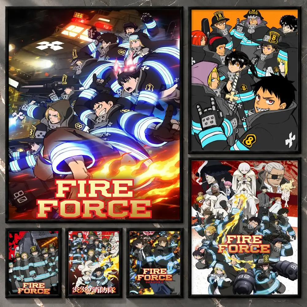 Japanese Series Artwork Poster Adventure Characterart Fire Force Poster Aesthetic Unframed Wall Prints for Bedroom & Living Room