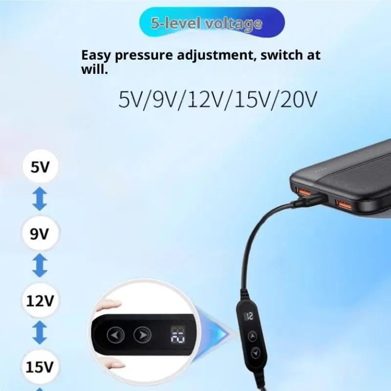 Type C To DC Fast Charging 5V-12V Boost Converter Cable Adapter For Wireless Router TV Box Durable Cord-F(x)