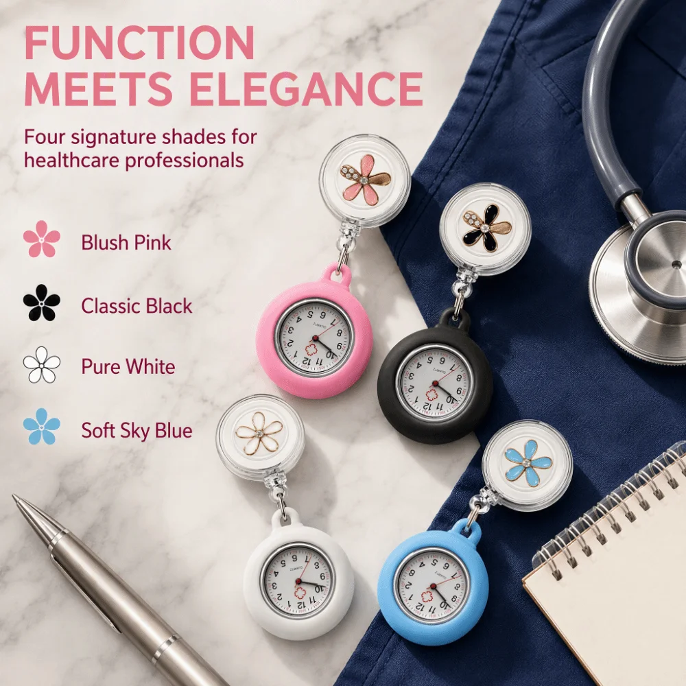 Retractable Badge Reel Retractable Nurse Watch Anti-Lost Practical Fob Watch Decorative Pendant Nurse Watch Nursing Workers