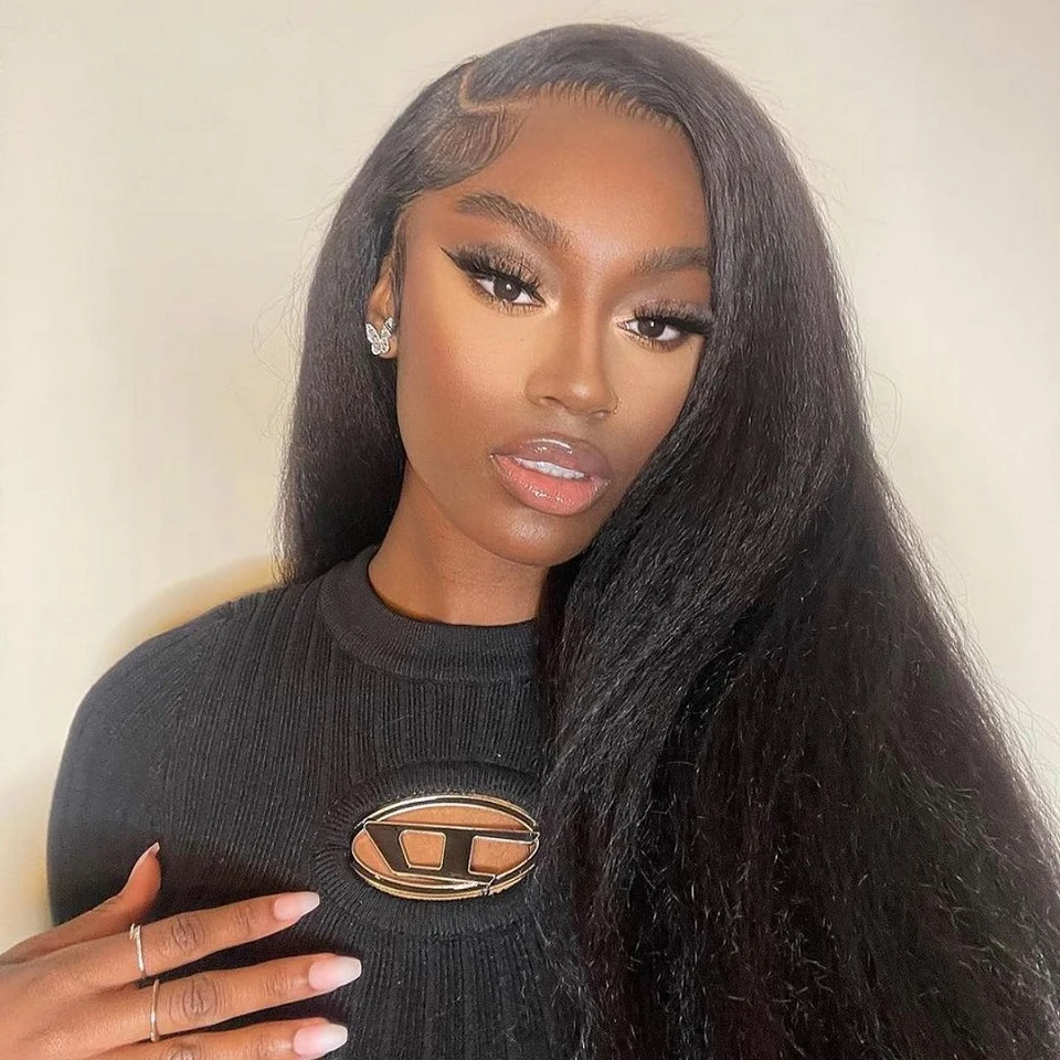 Pacote de Cabelo Humano Brasileiro Kinky Straight 3/4 Peças, Extensões de Cabelo Humano Yaki Straight 10-30 Polegadas, Pacote de Cabelo Remy em Promoção para Mulheres Negras