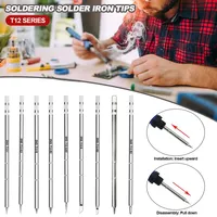 T12 Soldering Solder Iron Tips T12 Series Iron Tip For Hakko FX951 STC AND STM32 OLED Soldering Station Electric Soldering Iron