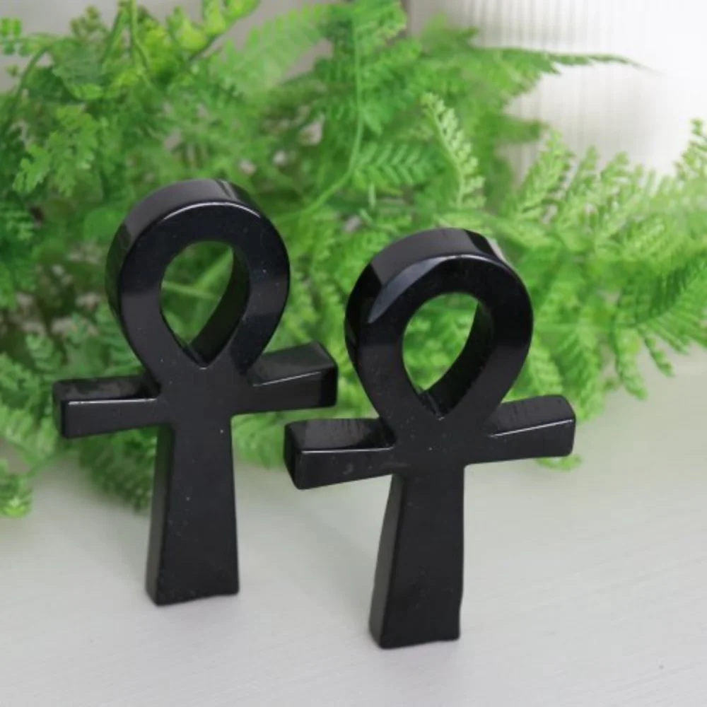 1pc Bohemian Hand-Carved  Obsidian Anka Mineral Stone Home Decor Unique Gift Item