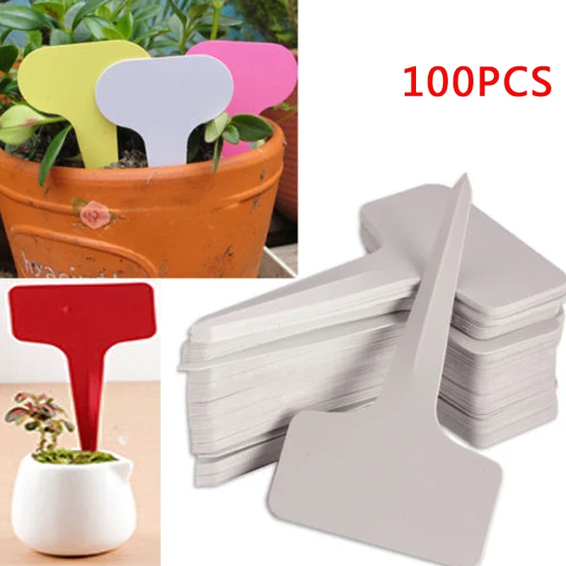 

50/100Pcs T-Type Plants Label Markers Water-proof PVC Garden Plants Classification Sorting Sign Tags Plant Nursery/Markers Label