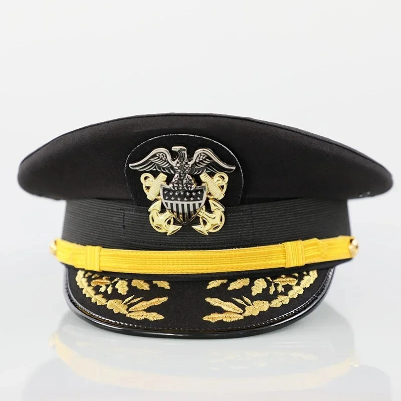 US Formal General Hat Eagle Badge Commander Captain's Cap Men Women Stage Performance