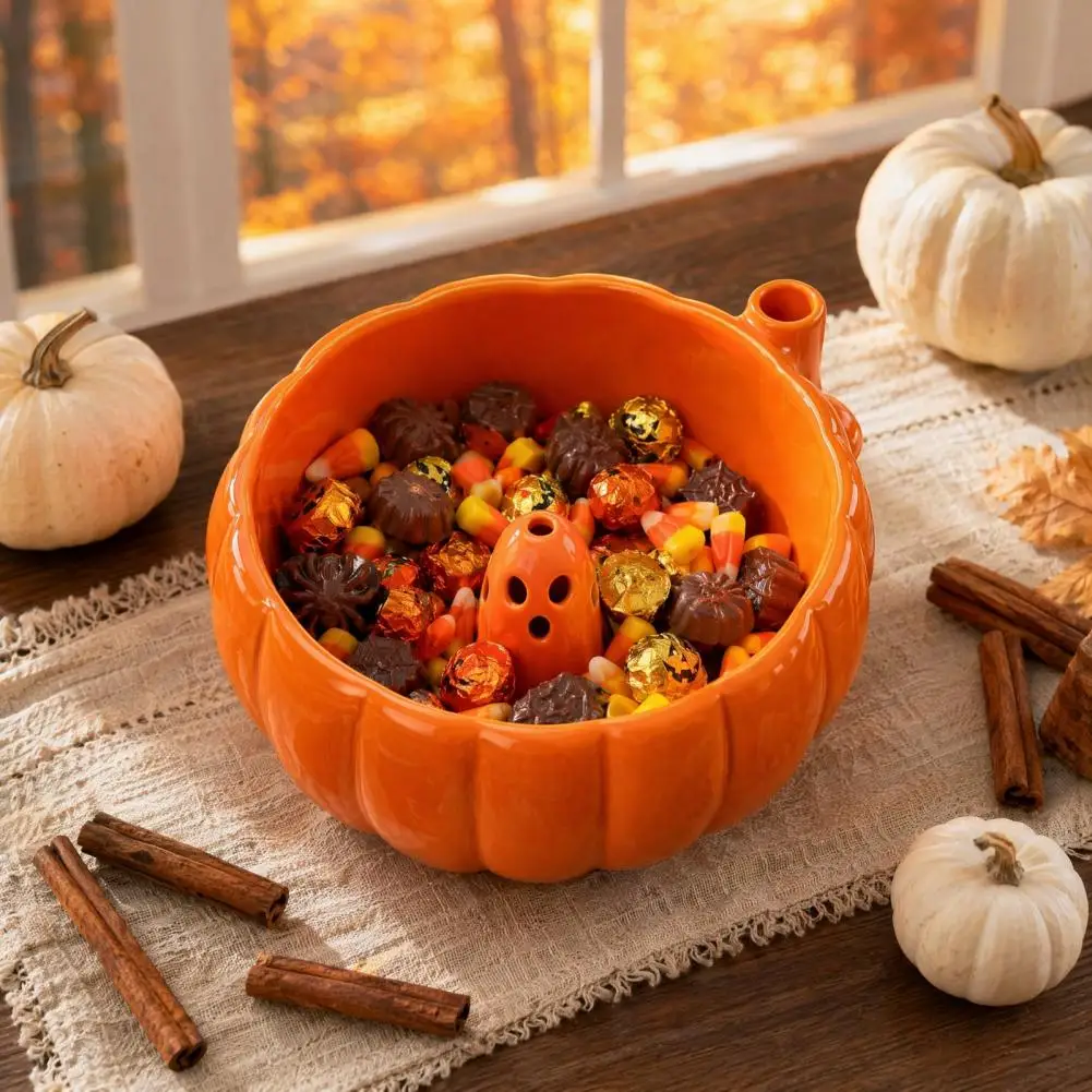 Swirl Bowl with Ghost Decor Safe Pla Candy Dish Halloween Swirl Bowl with Ghost 360° Rotating Vortex Fruit Strainer for Kitchen