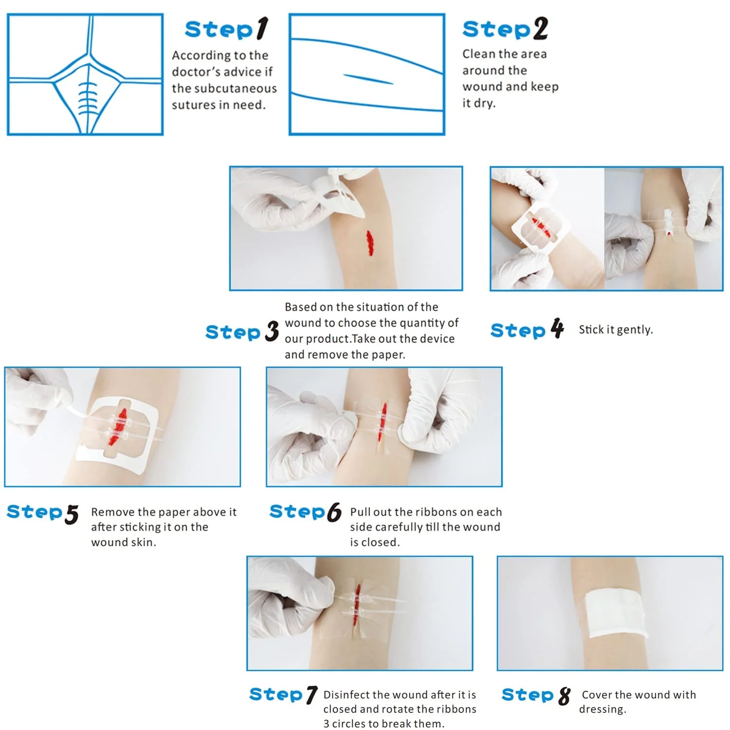 Painless Wound Closure Band-Aid Quick Close Zipper Band-Aid Outdoor Portable No-sew Band-aids for Adults Children Health Care