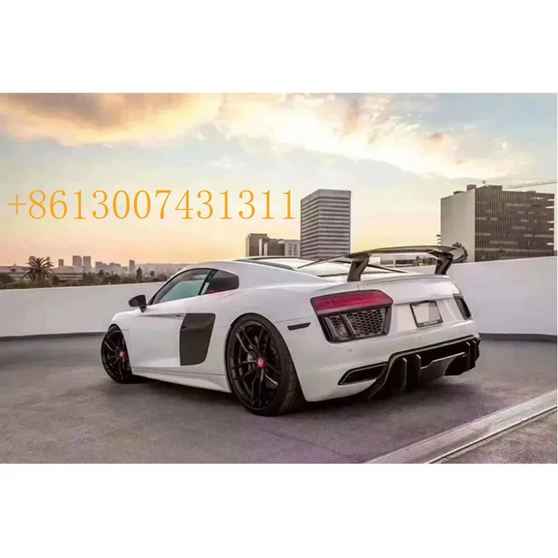 

FactoryV Style Dry Carbon Fiber Body Kit R8 Spoiler Rear Bumper Lip Front Bumper Lip 2017