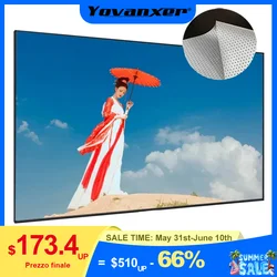 2026 Acoustically Transparent Silver 3D Nano Metal Perforated Acoustic ALR Projection Screen Fixed Frame 1CM Ultra Narrow Bezel