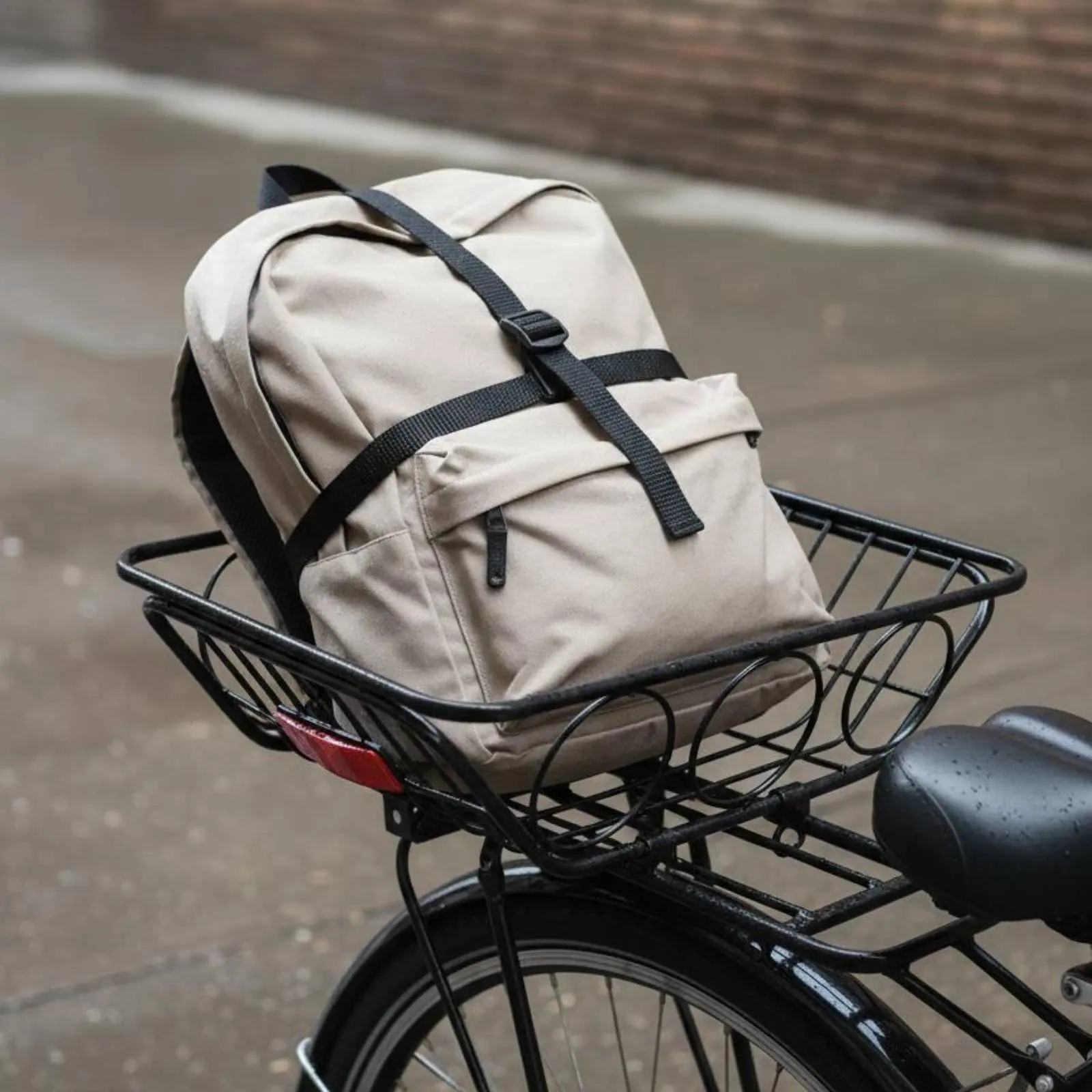 Mountain Bike Rear Basket Thickened Metal Rear Basket Heavy Duty Easy Installation for Commuting, Travel