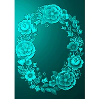 Beauté naturelle : la danse harmonieuse des fleurs et des feuilles "Dessin dossier en relief 3D - Convient pour la fabrication de cartes et de scrapbooking 2