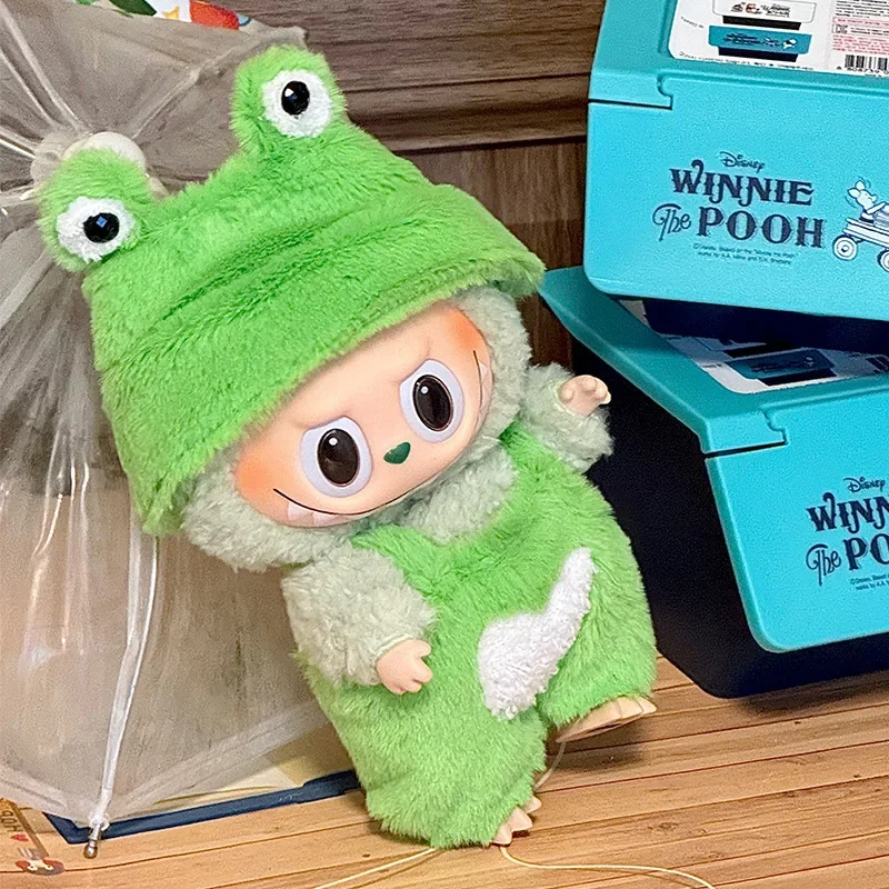 Kawaii Mini Plush Doll Outfit - Korea Kpop Exo Labubu II Idol Doll Clothes Jumpsuit Sitting Party Apparel for Cute Mini Dolls