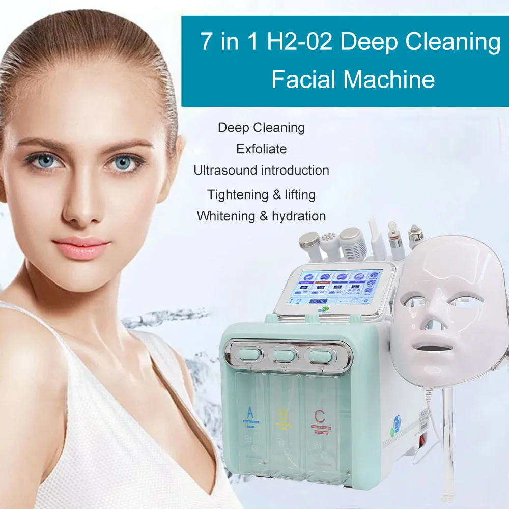 7 in 1 macchina per la dermoabrasione dell'acqua pulizia profonda rf Lifting cura della pelle rassodamento rimozione dei punti neri dispositivo di bellezza Spa