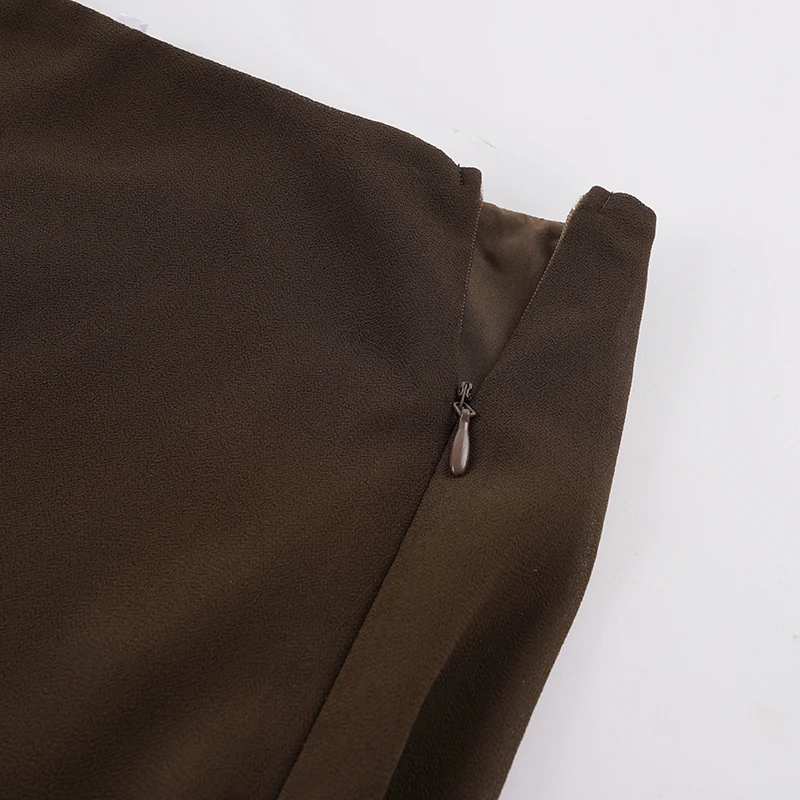 SUCHCUTE Damen Y2K Midirock aus transparentem Chiffon mit niedriger Taille, asymmetrischem Saum, lässig, einfarbig, aus Mesh, schmal geschnitten, A-Linie, Streetwear-Rock, Coquette – Detail 5