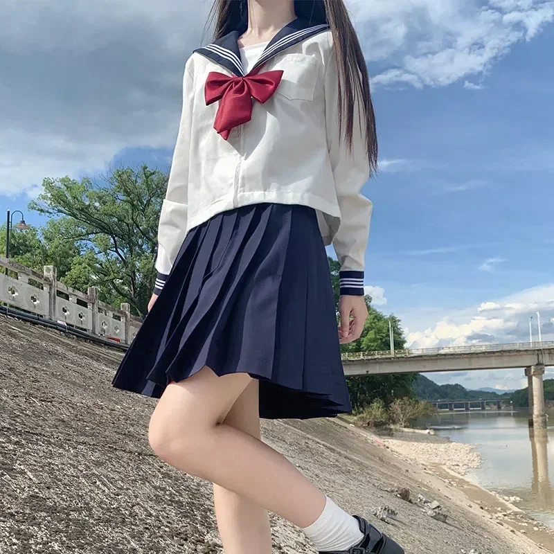 

School College Uniforms Girl Japanese Sexy Pleated Uniform Korean Cosplay Graduation Sailor Seifuku Student Suit