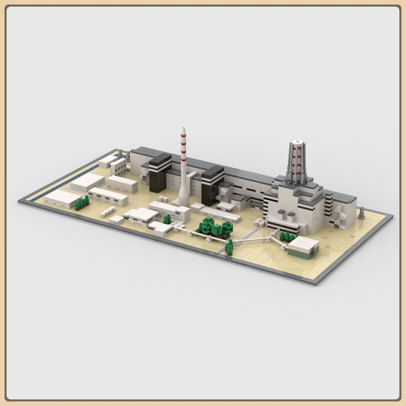 MOC – grandes scènes architecturales célèbres, blocs de construction de plantes de puissance nucléaire de Chernobyl de haute technologie, modèle de jouet pour enfants, cadeau d'anniversaire