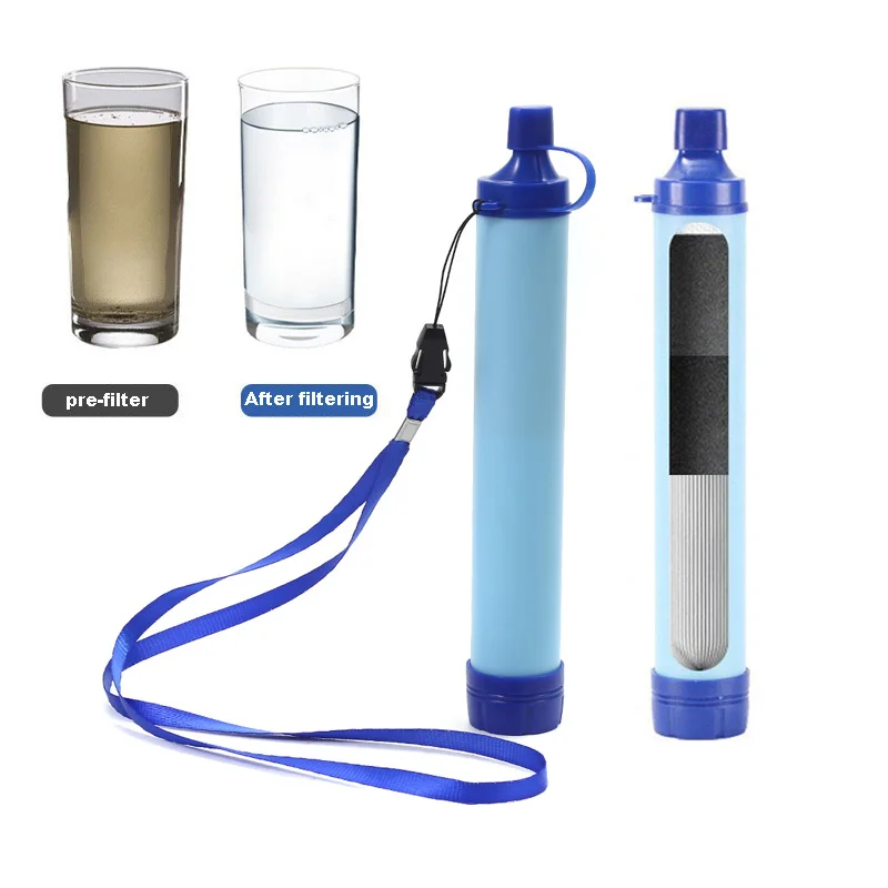 396 Gallon Outdoor Personal Water Filter Ultra-Light 0.01 Micron 4-Stage Filter System Portable Water Purifier Survival Straw