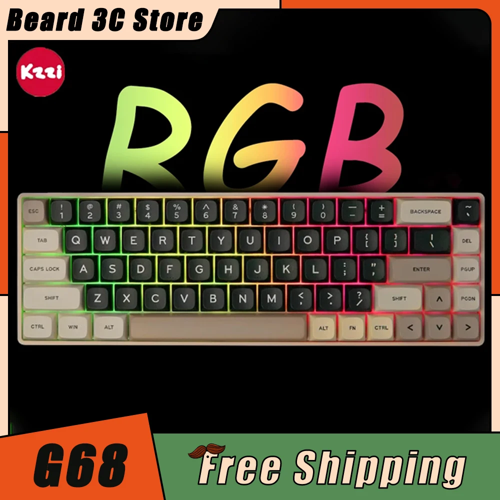 

Клавиатура Kzzi G68 с магнитным переключателем, игровая умная быстрая клавиатура с RGB-подсветкой, из алюминиевого сплава, для ПК, геймеров